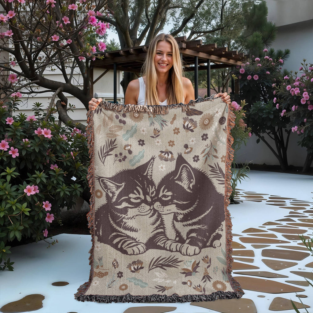 Snuggling Kitties - Woven Blanket