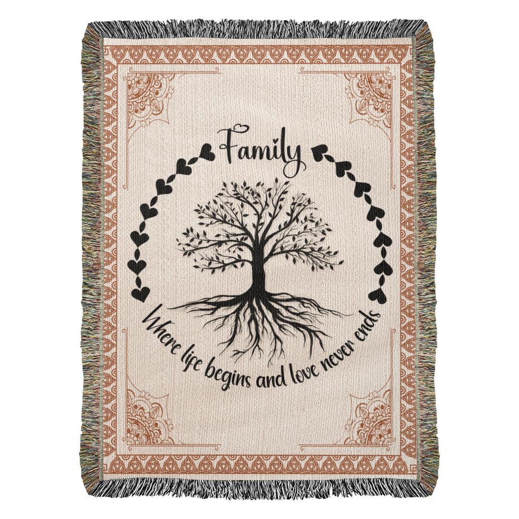 Family Roots - Celtic Tree Woven Blanket