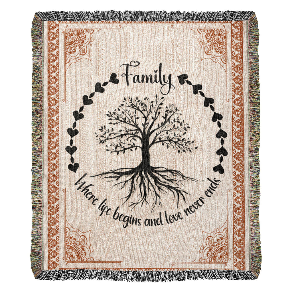 Family Roots - Celtic Tree Woven Blanket