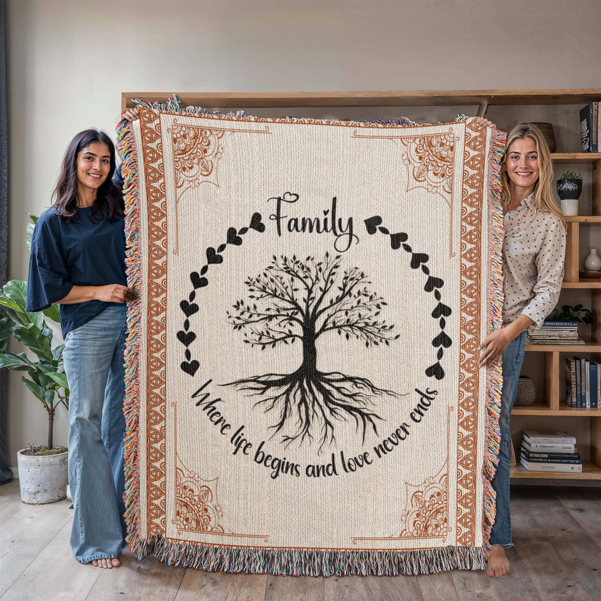 Family Roots - Celtic Tree Woven Blanket
