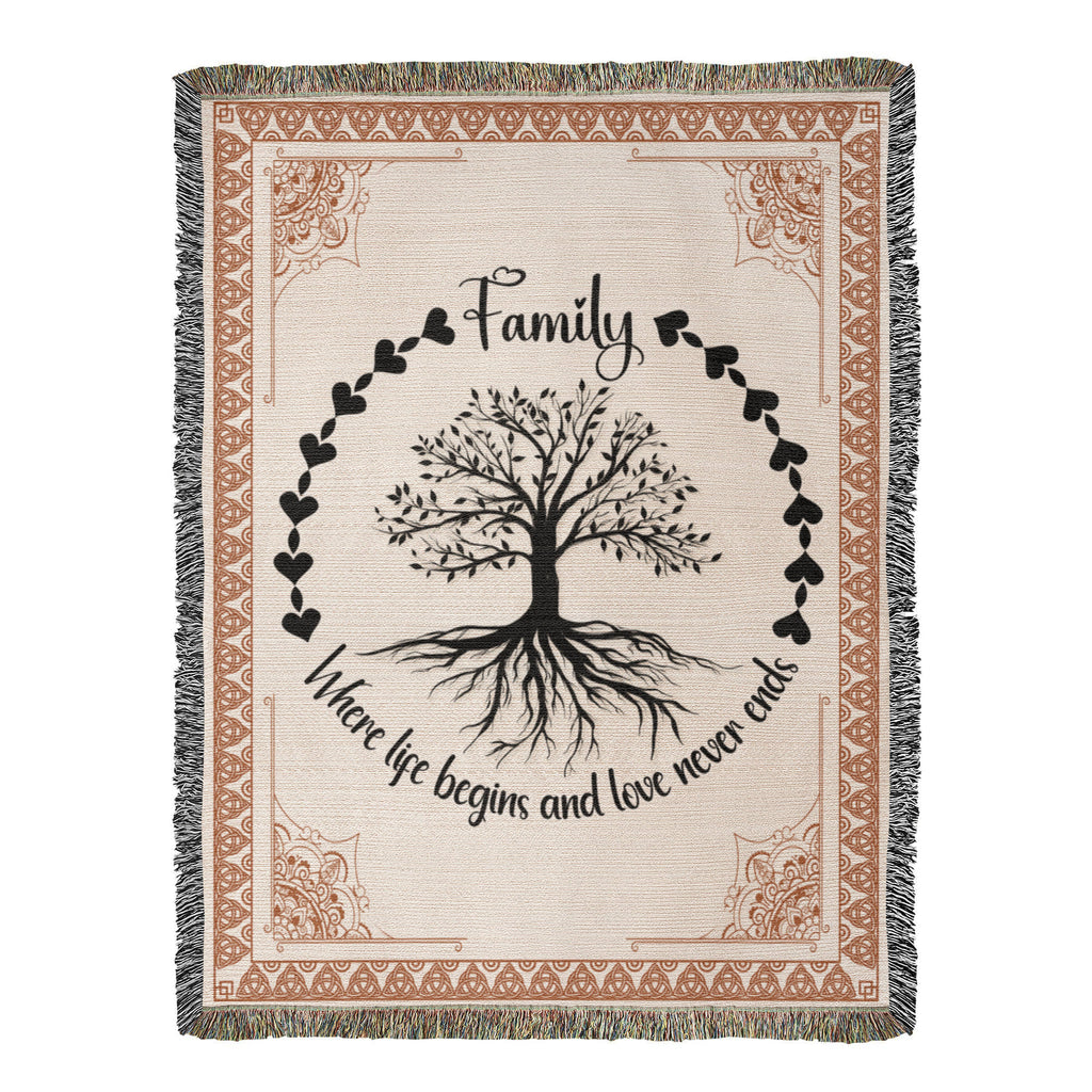Family Roots - Celtic Tree Woven Blanket