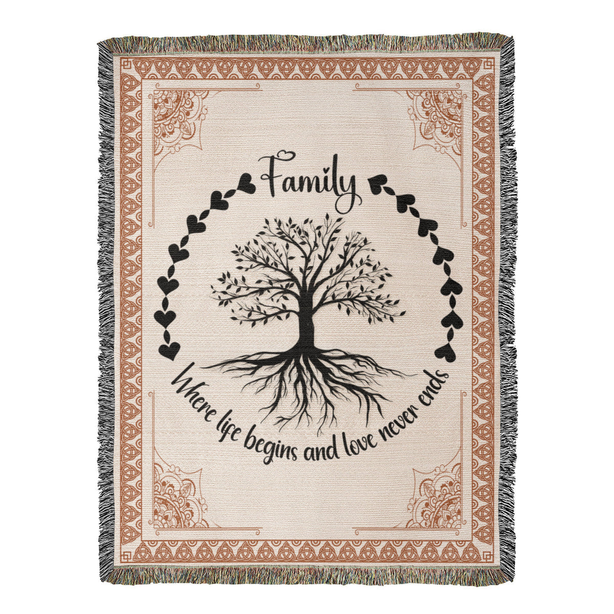 Family Roots - Celtic Tree Woven Blanket